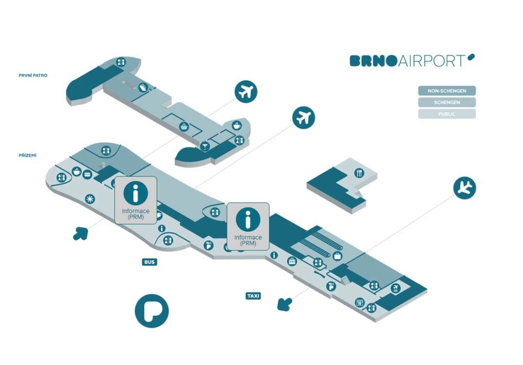 Mapa letiště Brno